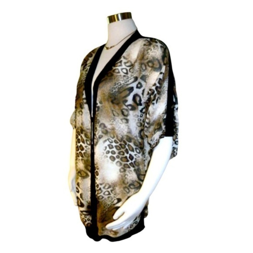 Misook Leopard Print Snap Button Down Jacket - image 1